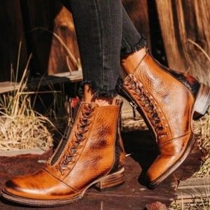 Freebird by Steven, multi zip wales boots size 8, color cognac.